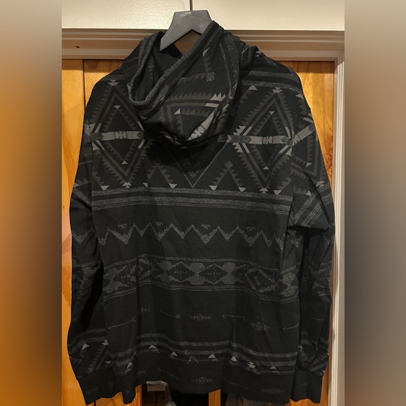 Polo Ralph Lauren Black and Gray Southwestern Patterned Hoodie Sweater - Picture 4 of 5